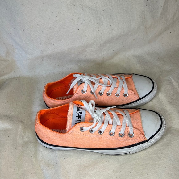 Converse All Star Low Top Sneakers Peach Orange Canvas Shoes US 6 Men 8 Women - Picture 2 of 5